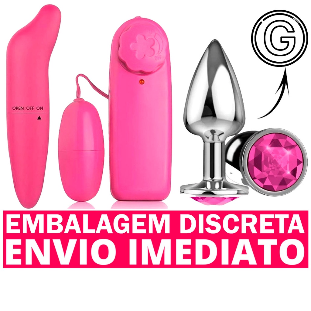 Kit Plug Anal Tamanho Grande Vibrador Feminino Bullet E Vibrador Feminino Ponto G Golfinho 7727