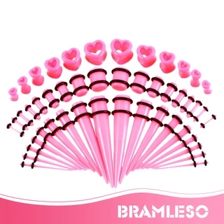 [BRAMLESO] 48pcs 14G-0000G Conjunto De Túneis De Orelha Em Acrílico Expansor