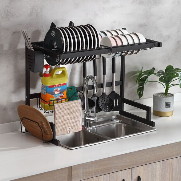 Escorredor Cozinha Pia Rack Aço Inoxidável 65cm Organizador Louça