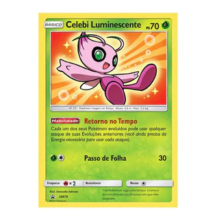 Carta Pokémon Mítico Celebi Shiny Luminecense Original Pt