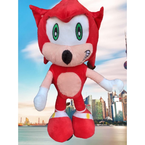 Pelúcia Knuckles Vermelho 28cm Jogo Sonic Fofinho Colorido