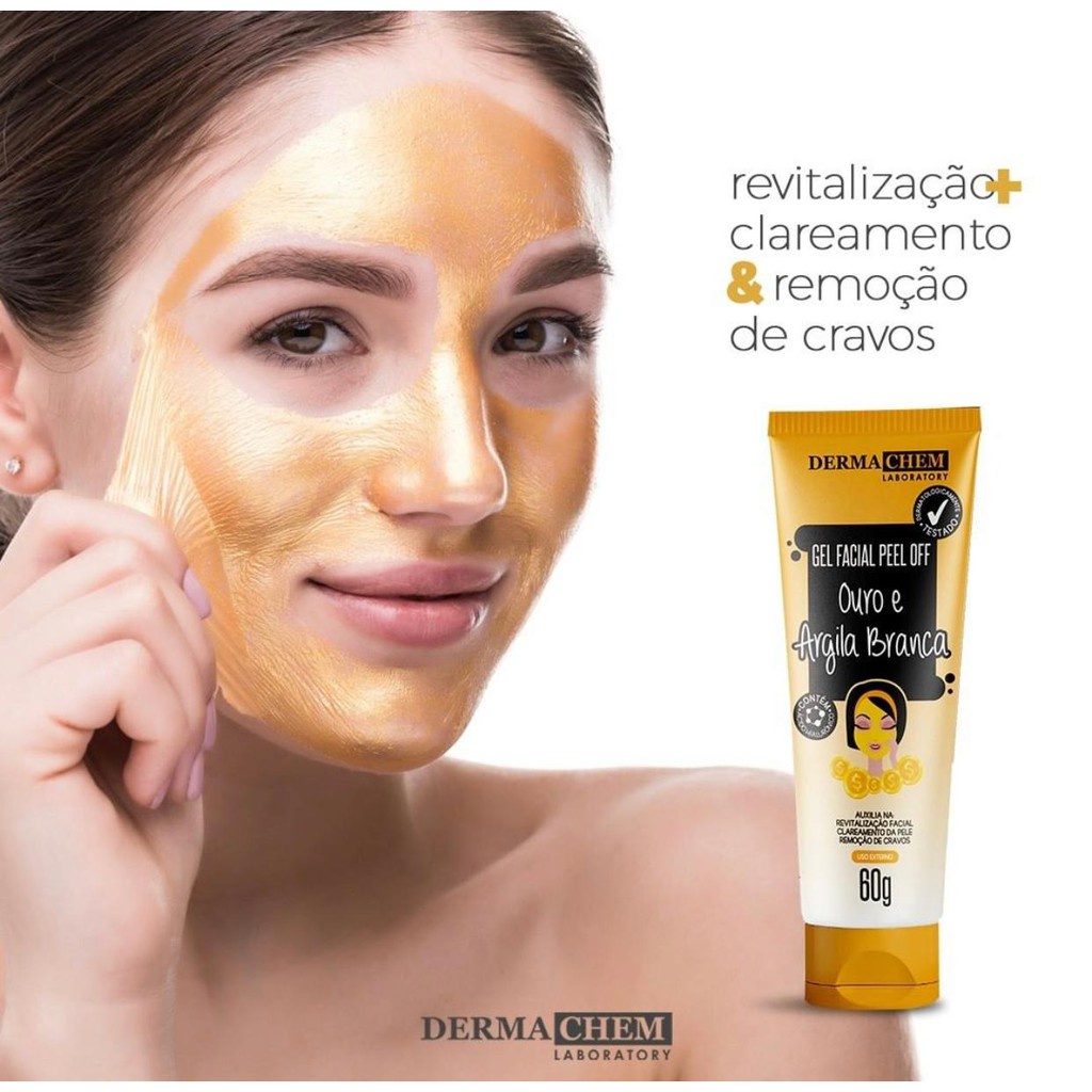 Gel Facial Peel Off Ouro E Argila Branca Dermachem Shopee Brasil