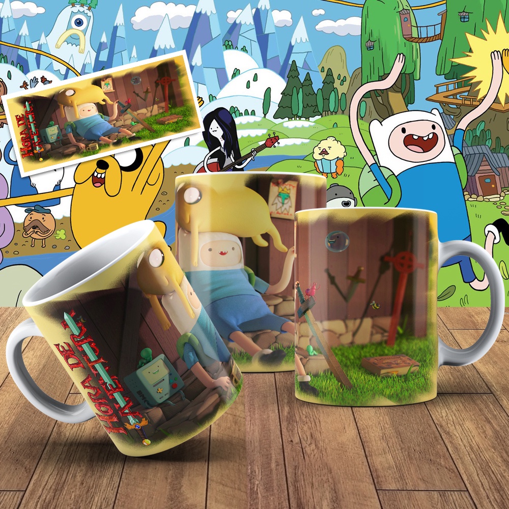 Caneca Hora de Aventura - Jake e Finn na Neve