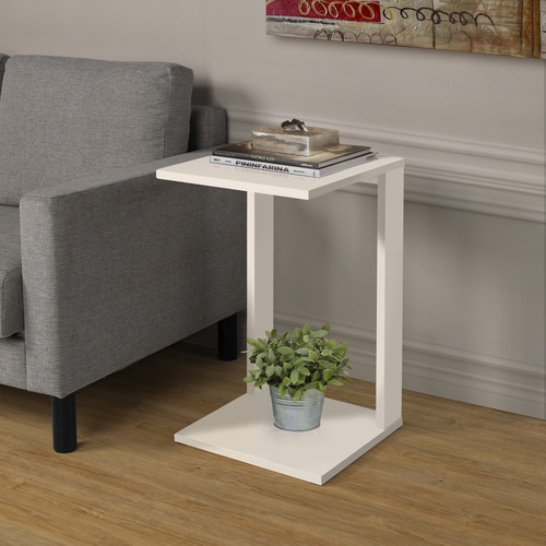 Mesa de Canto Quadrada Namur Branco Para Sala Estar Moveis | Shopee Brasil