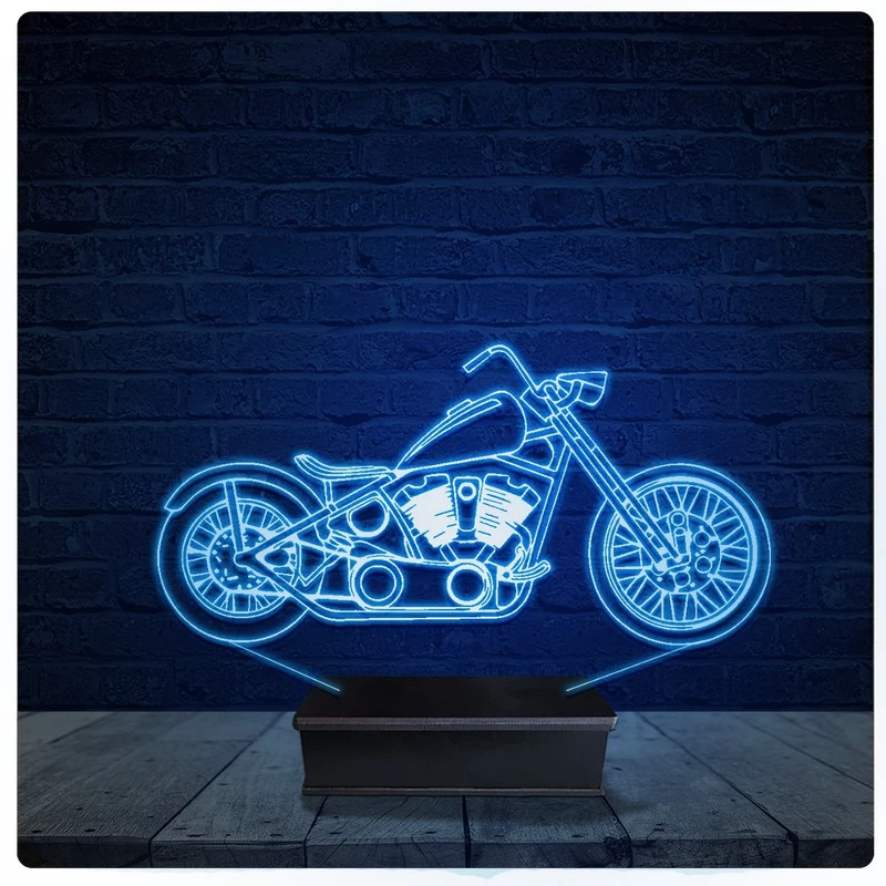 Luminária Led Acrilico Abajur - Moto Custom