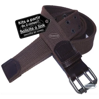 Cinto Masculino Lona Premium 2 Bordas Largura 4cm L39 Cf