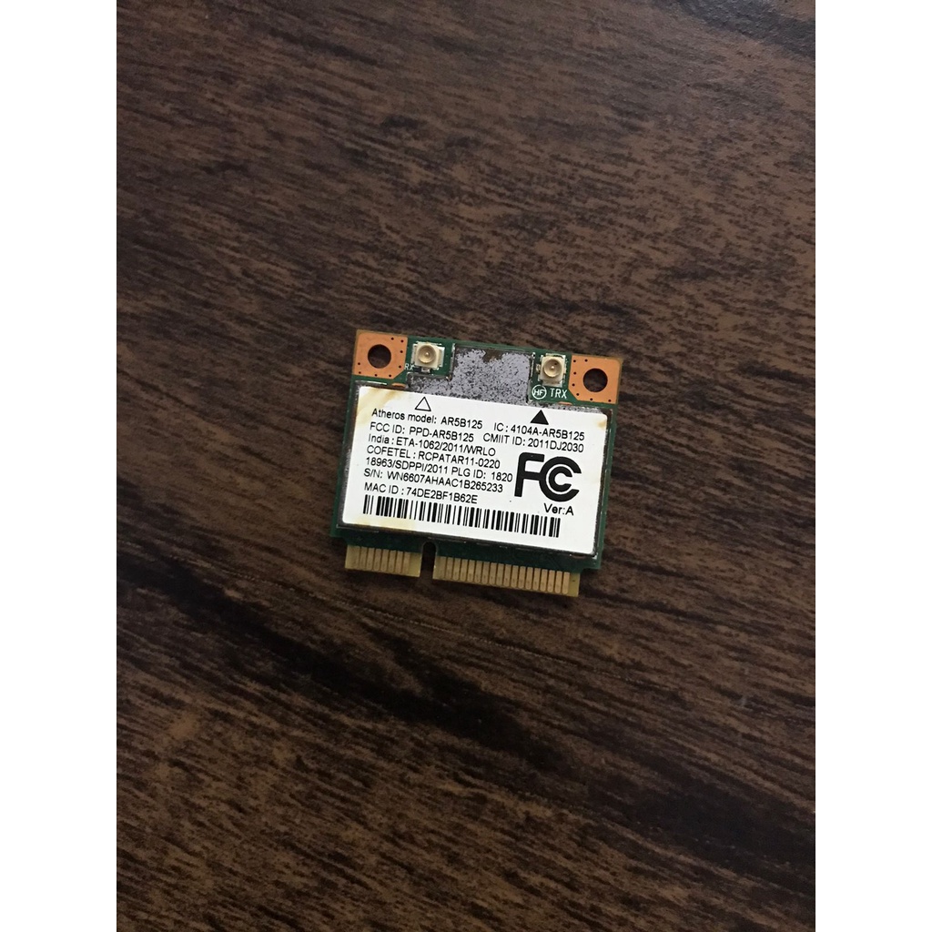 Placa Wireless Wifi Note Acer E1-532 Qualcom Atheros Ar5b125 | Shopee ...