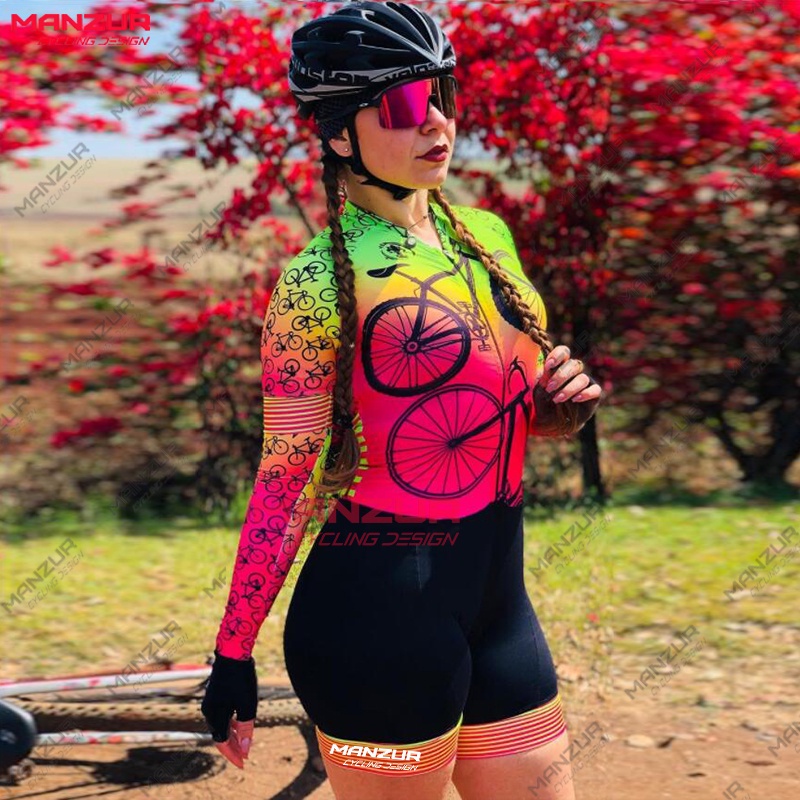 Camisa de ciclismo feminino Kafitt Gradiente com manga longa estampada  personalizada Roupa esportiva