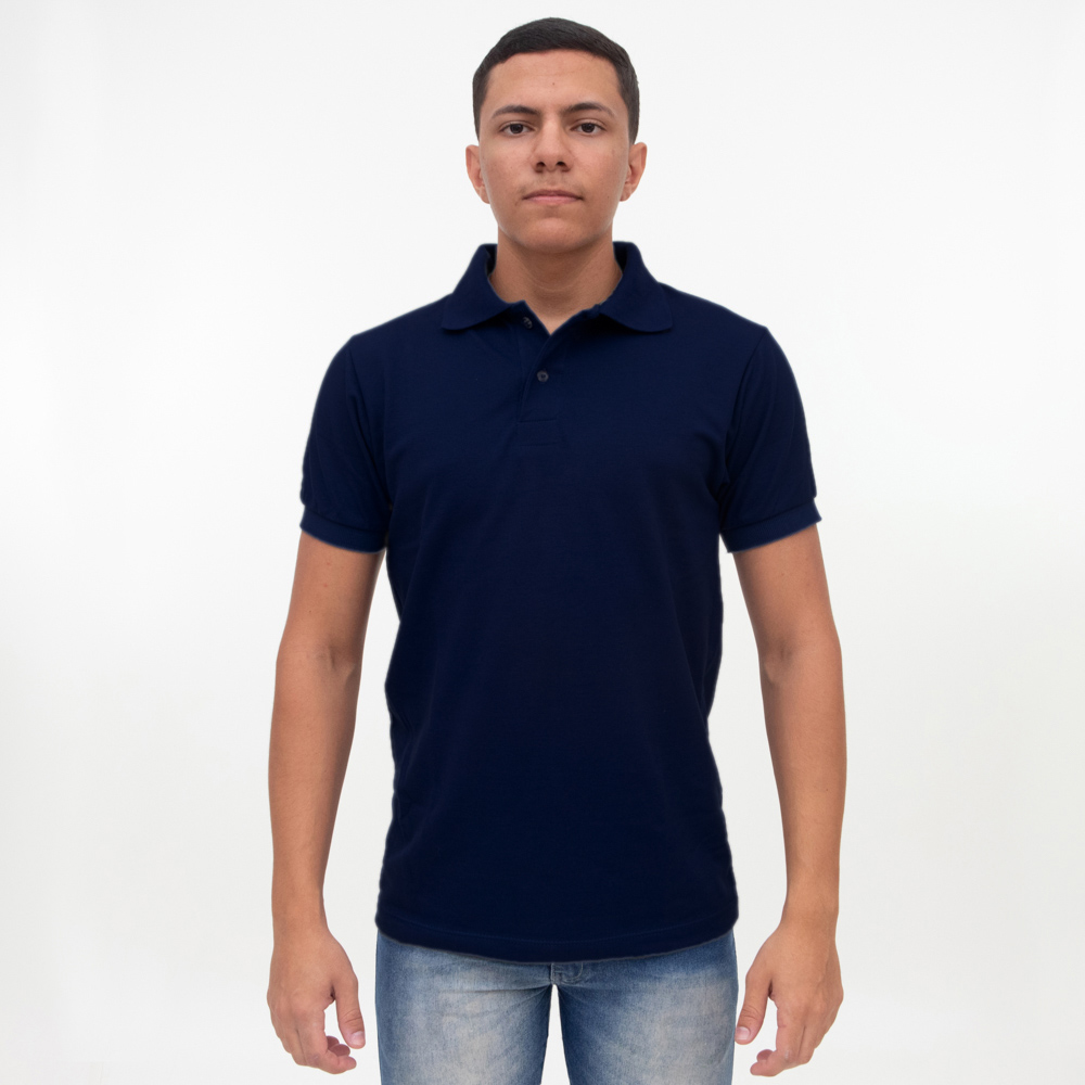 Camiseta Gola Polo Piquet P M G GG - Azul Marinho - Envio Rápido