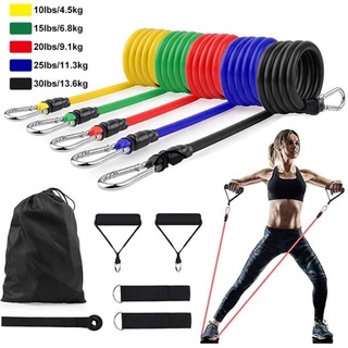 Kit Elásticos Extensor Para Exercícios Físicos Musculação Pilates Yoga 11 Peças