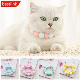 BESTLINK Adorável Colar De Bola De Pelúcia Para Cachorro Doce Decoração Alça De Pescoço Yorkie Chihuahua Kitty Gola XS-L K5Z1
