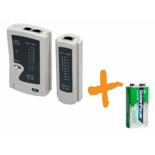 Kit Testador Teste Cabo Rede Rj45 Rj11 Telefonia + Bateria 9v | Shopee ...