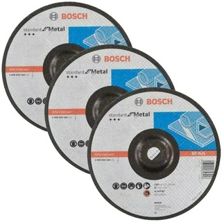 Discos de Desbaste 230mm p/ Metal Bosch Kit com 3 Centro Deprimido Standard for Metal 9"