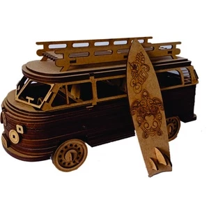 VW Kombi Perua 3d em MDF cru -PROMOÇÃO