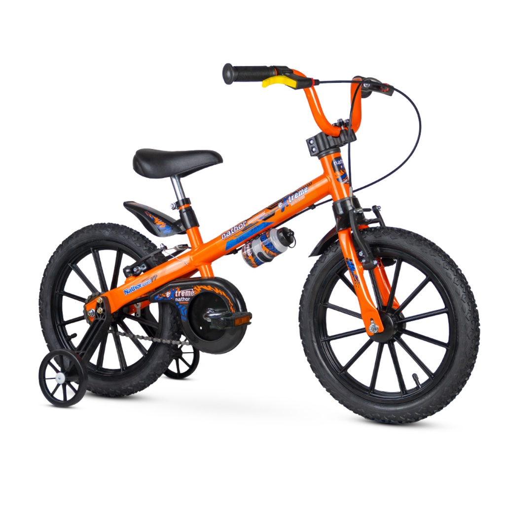 Bicicleta Infantil Menino Aro 16 Laranja Extreme com Rodinha | Shopee ...