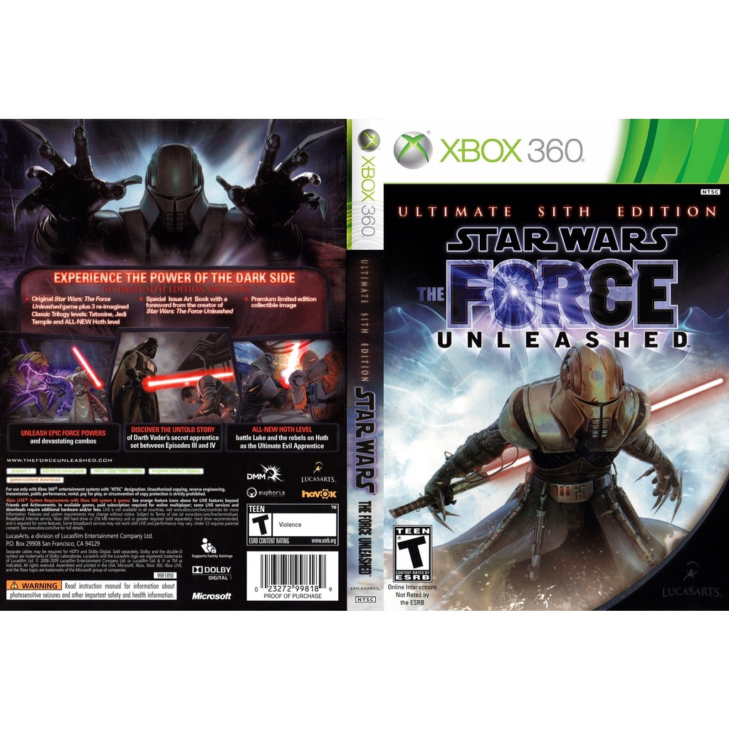 Star Wars: The Force Unleashed - Xbox 360 (SEMINOVO) - Interactive Gamestore