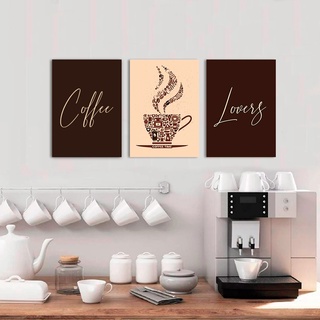Kit 3 Placas Quadros Decorativos Mdf Cantinho Do Café Coffe Lovers Quadrinhos