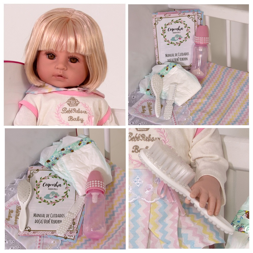 Boneca Bebê Reborn Barata Siliconada Linda Baby Dolls Loira - USA Magazine