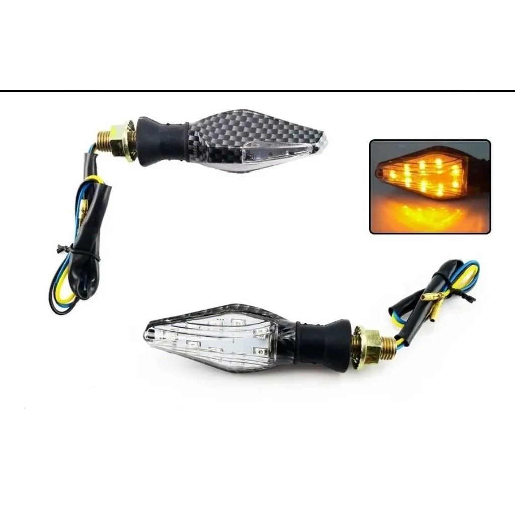 Kit Com Pisca Moto Seta Led Esportivo Carbono Shopee Brasil