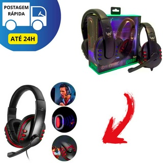 Fone Gamer A-302 Com Microfone Fio P2 Para Pc Ps4 De Jogo Alta Qualidade