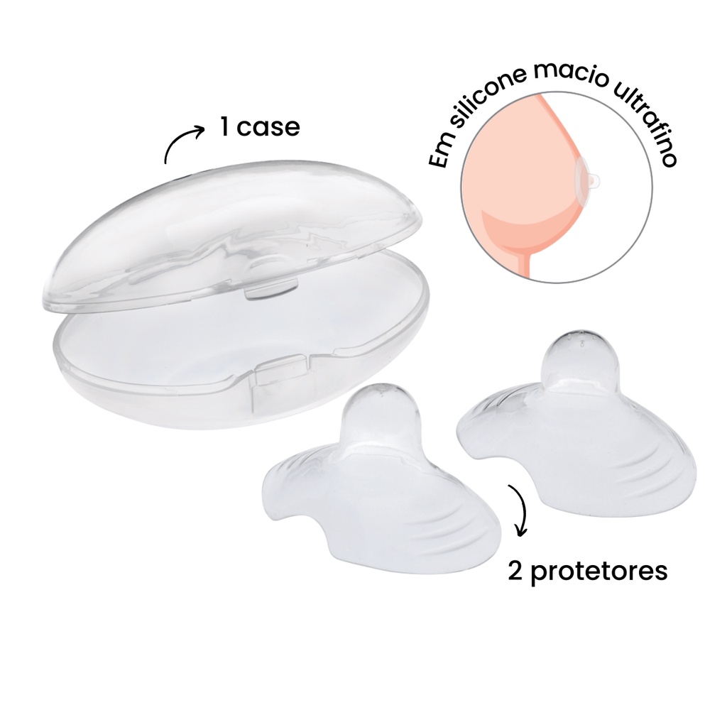 Kit Protetor de Silicone para Seios Proteger Mamilo Machucado Bico Seio  Bico Peito Bico Intermediário Silicone Com Case Estojo Buba