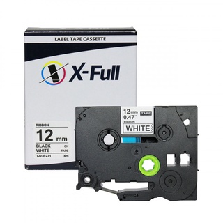 Fita Rotuladora Compativel Brother Cetim 12mm*4m BrancoTZE-R231 X-FULL