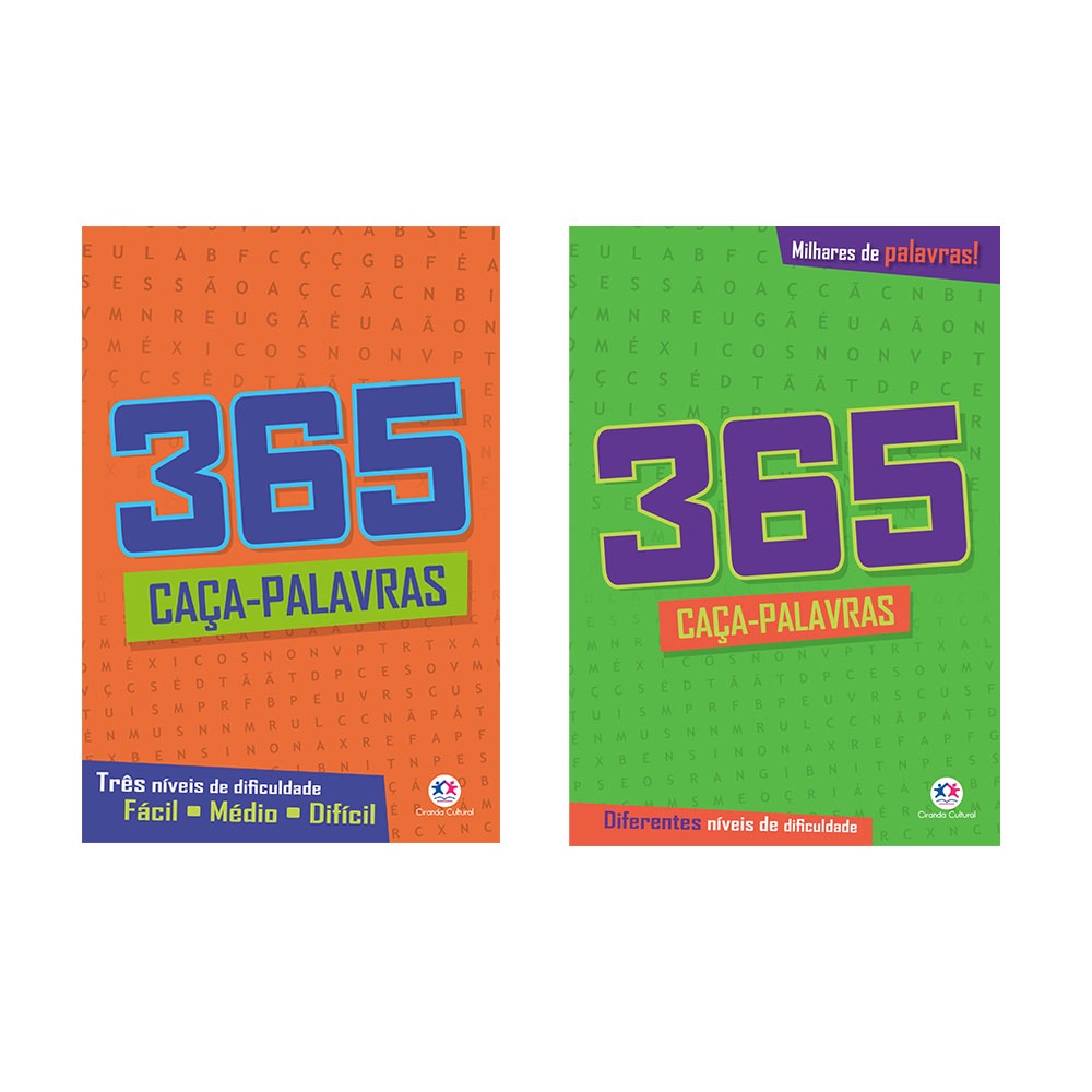 Livro 365 Caça Palavras Jogo Educativo Nível Fácil Difícil