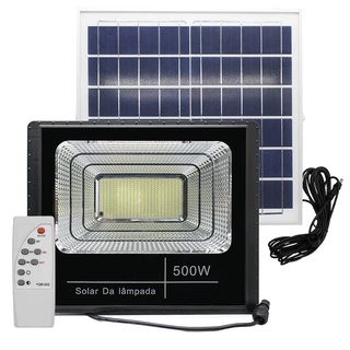 Refletor Solar Led Holofote 500w Placa Bateria Prova Dágua