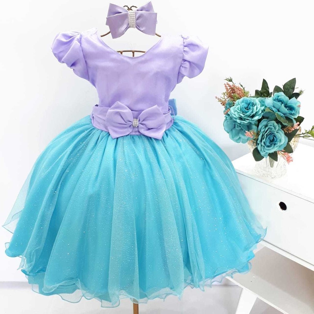 Vestido infantil hot sale da ariel