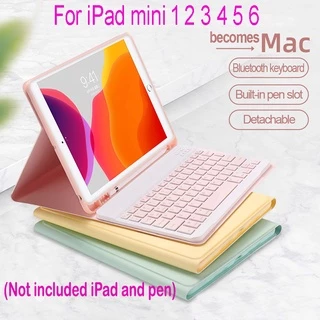 Capa Com Teclado Para ipad mini 1 2 3 4 5 6 7 Sem Fio Bluetooth De Couro Fino Porta-Lápis