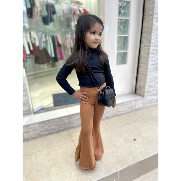 Calça flare preta hot sale infantil