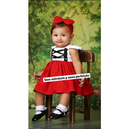 Vestido Fantasia Infantil Menina Chapeuzinho Vermelho - Bem Vestir