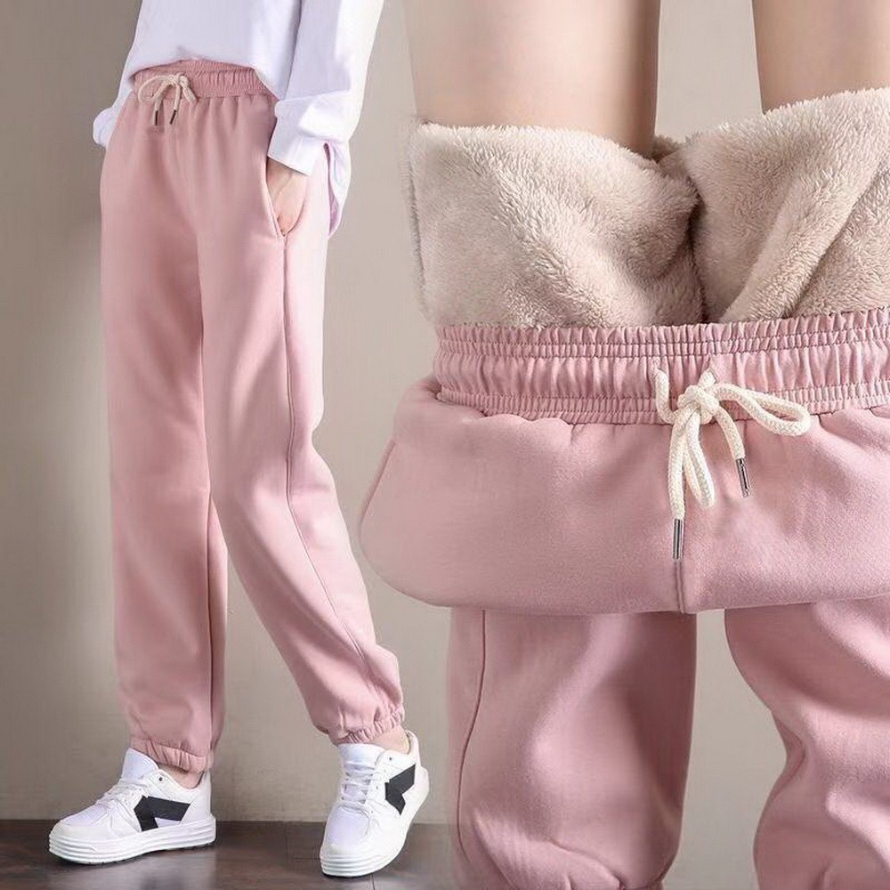 Inverno Mulheres Harem Pants Sweatpants Ginásio Sólida Grossa