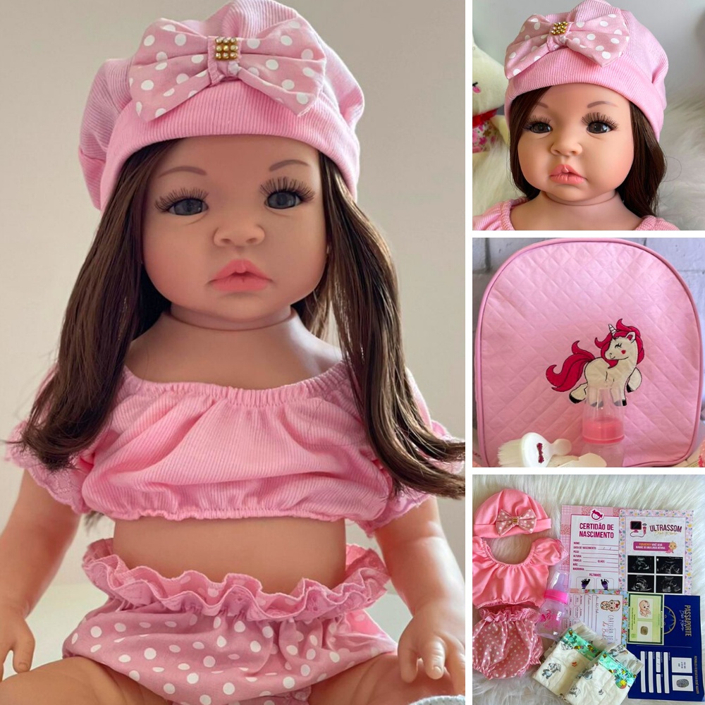 Kit Roupa Boneca Reborn E Adora Doll - Lacinho Poá em Promoção na