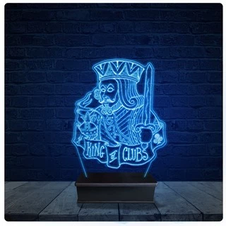 Luminária Led Acrilico Abajur - Cartas Poker Truco