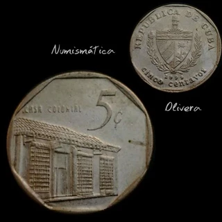 Moeda antiga 5 centavos - Cuba. L.: 1367