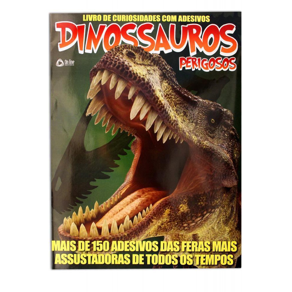 Livro de Curiosidades com Adesivos: Dinossauros Perigosos (Novo - Lacrado)