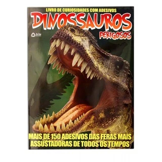 Livro de Curiosidades com Adesivos: Dinossauros Perigosos (Novo - Lacrado)