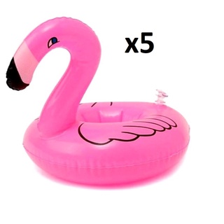 Kit 5 Boias Porta Copo Flamingo Verao Agua BO44985
