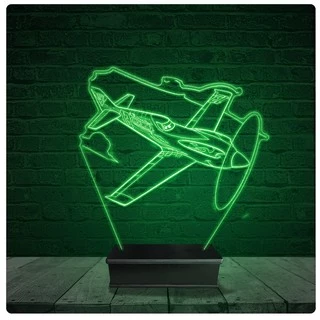 Luminária Abajur Acrílico Led - Avião 14
