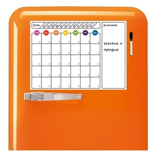 Lousa Magnética Imã De Geladeira Porta Recados Calendário Moderna