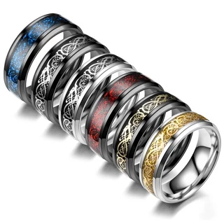 20pcs Moda Masculina Feminina Anéis De Aço Inoxidável Jóias Padrão Dragão Presentes Festa Cores Mistas Lote Atacadista