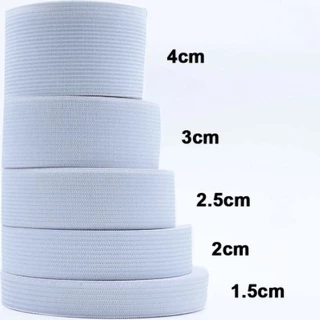 25 metros faixa elástica  plana branco para costura de roupas acessórios  1.5/ 2/2.5/3/4/5cm em Oferta na Shopee