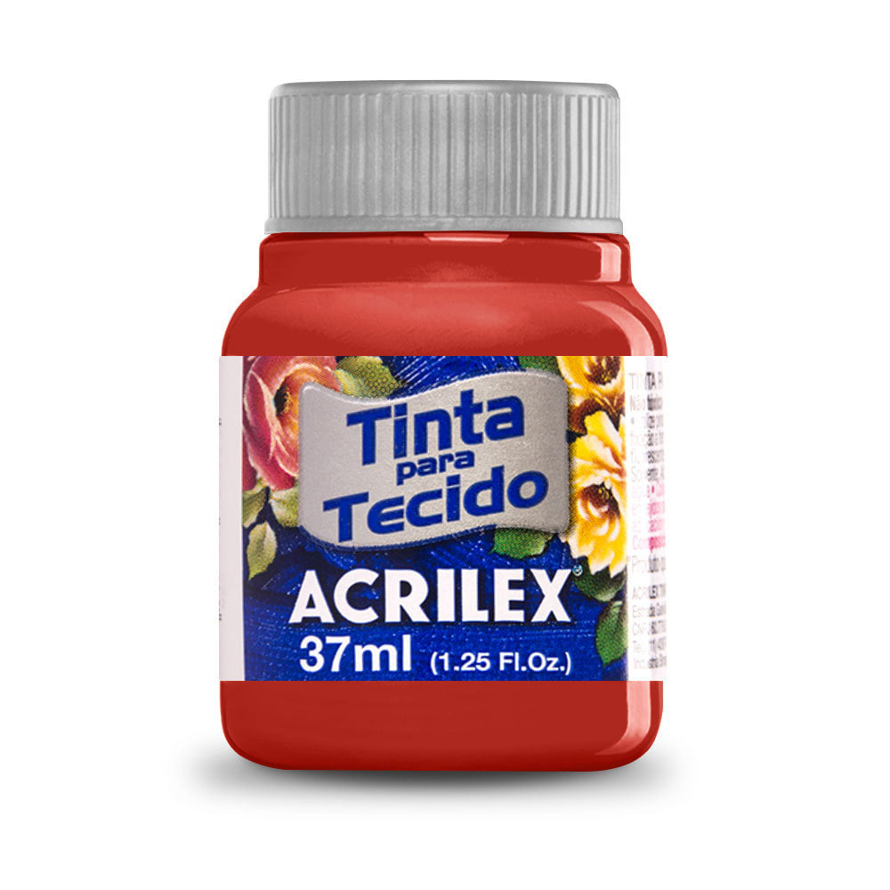 Tinta para Tecido Vermelho Escarlate 37ml Acrilex | Shopee Brasil