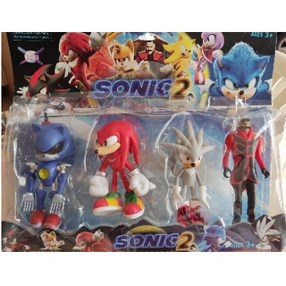 Cartela kit com brinquedos bonecos do Sonic Filme