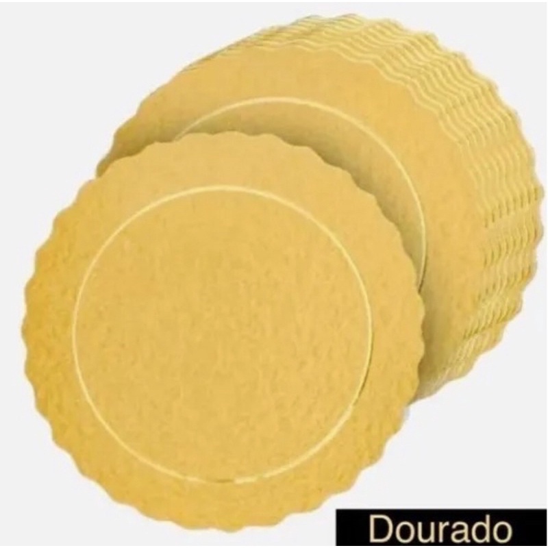 10 Cake Board 12cm DOURADO Redondo Base Para Bolo Suplat Para Confeitaria de Alta Resistência e Impermeável