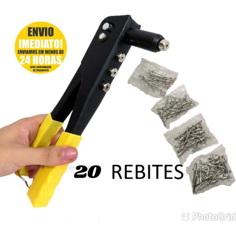 Rebitadeira Rebitador manual +20 rebites reforçado | Shopee Brasil
