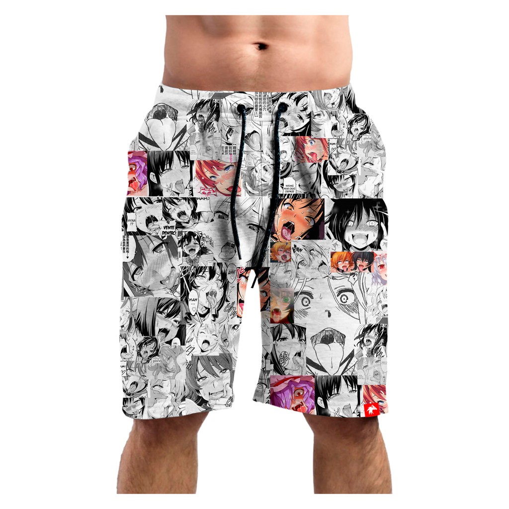 bermuda-moletom-hentai-ahegao-shorts-academia-shopee-brasil