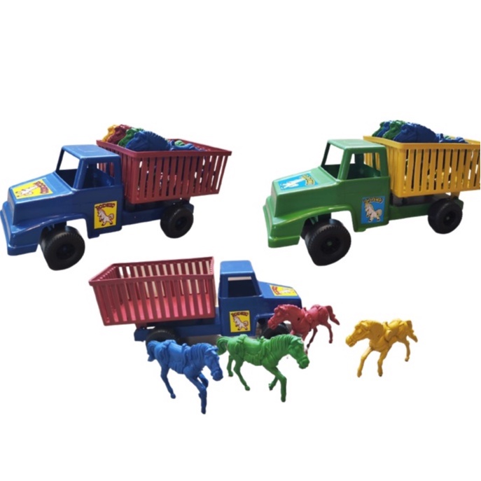 Brinquedo caminhão, cavalo de metal - capo abre - 7,5cm de