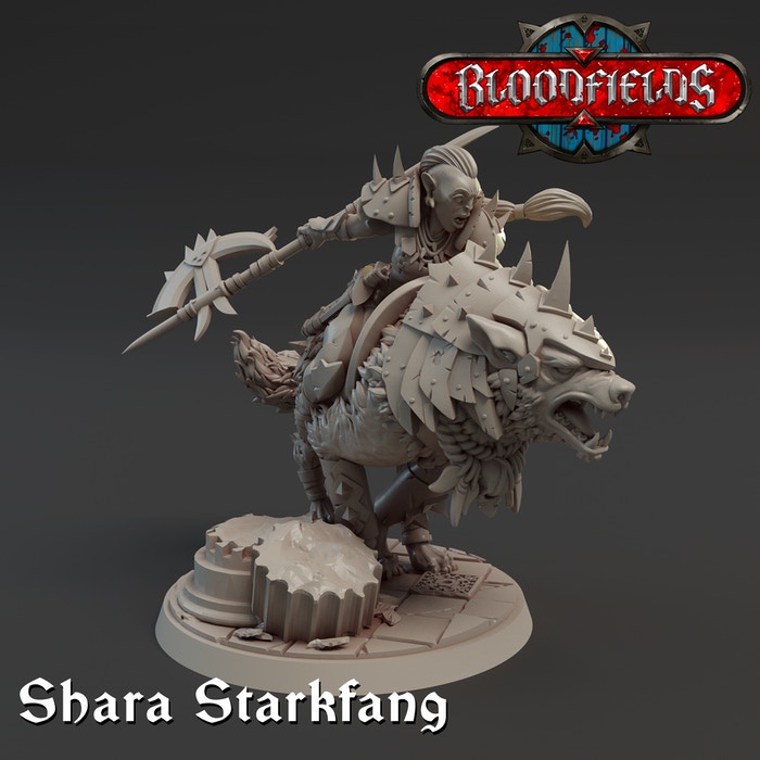 RPG D&D PATHFINDER WARGAME Orc montado em lobo gigante